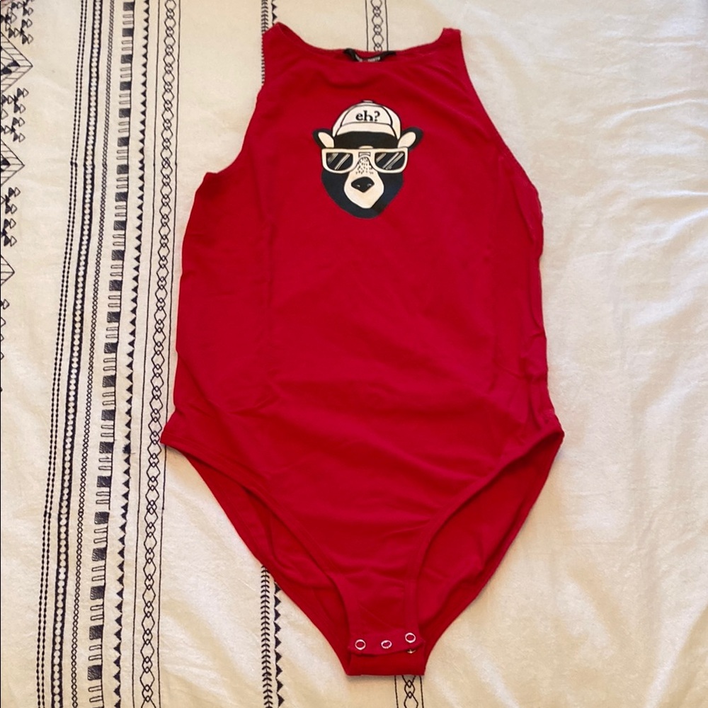 Red Graphic Bodysuit